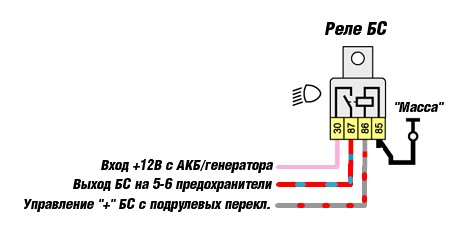 Реле света ваз 2106 схема подключения ближнего